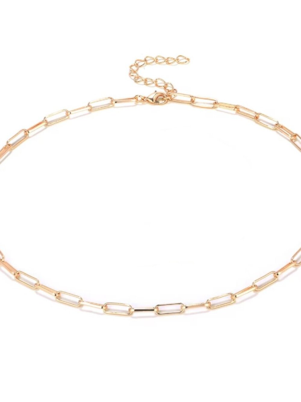 Adjustable Rose Gold Paperclip Chain Necklace Large Link